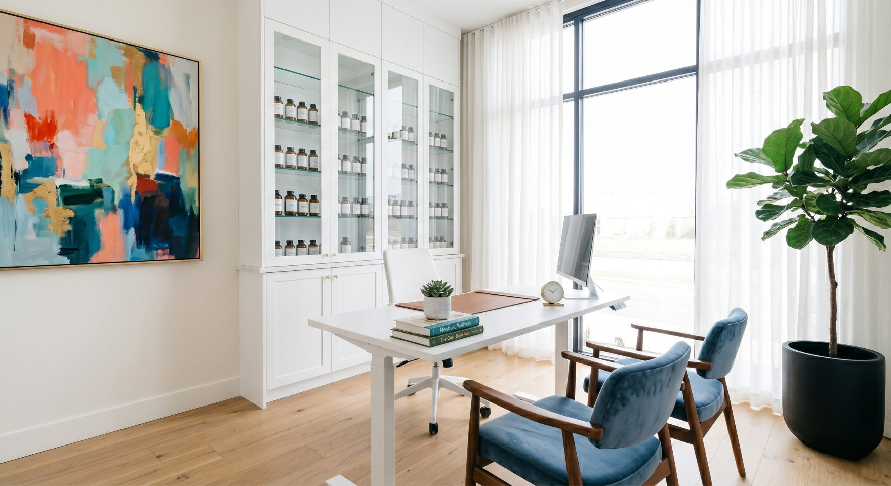 Modern functional medicine consultation office