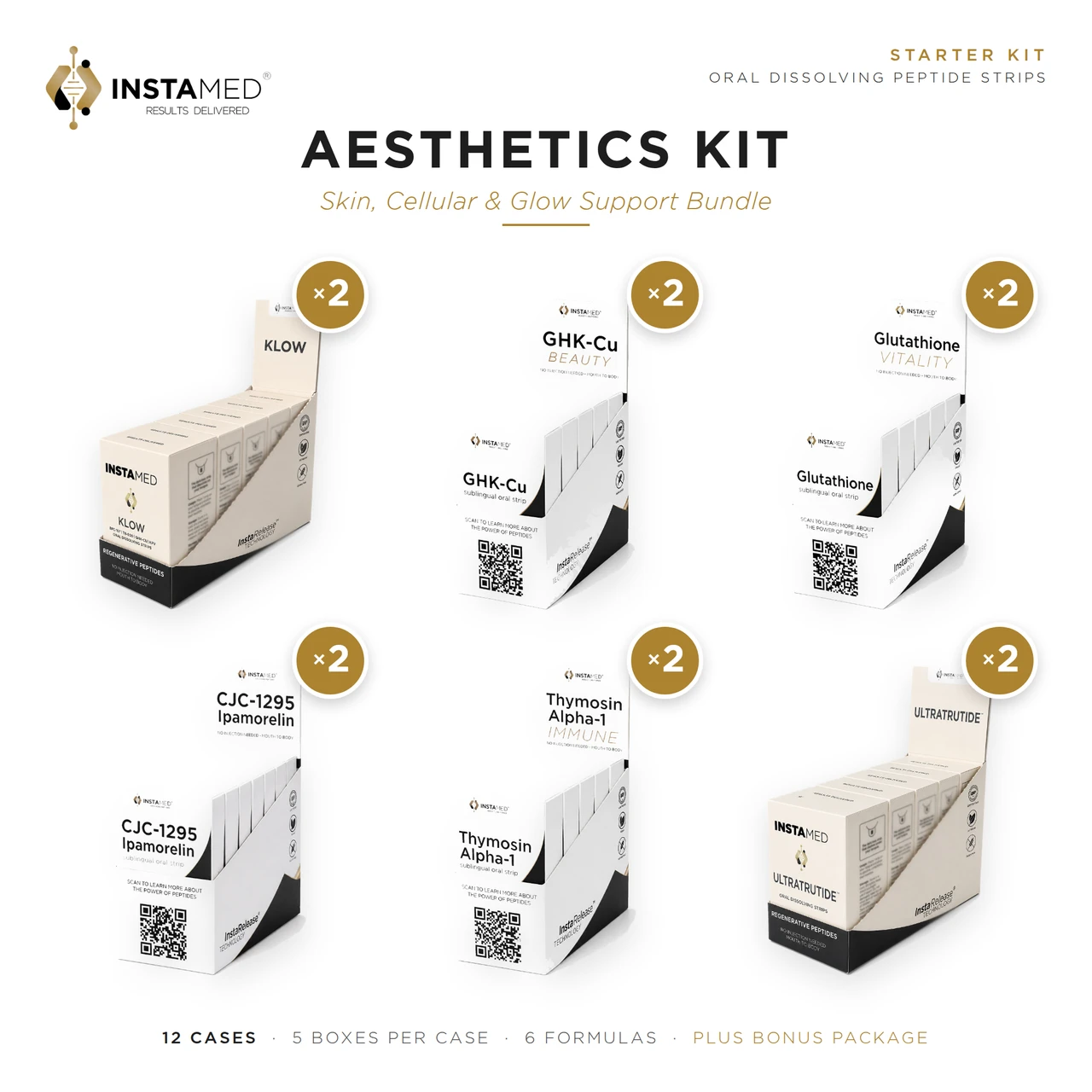 InstaMed Aesthetics Kit, Skin, Cellular and Glow Support bundle