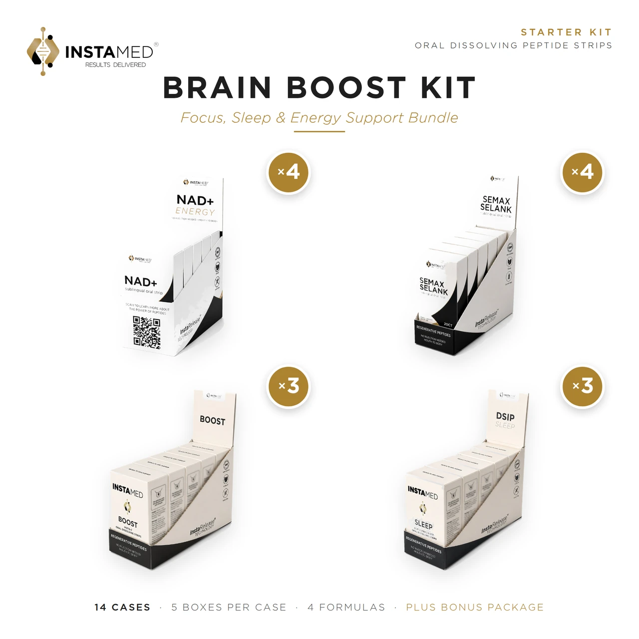 InstaMed Brain Boost Kit, Focus, Sleep and Energy Support bundle